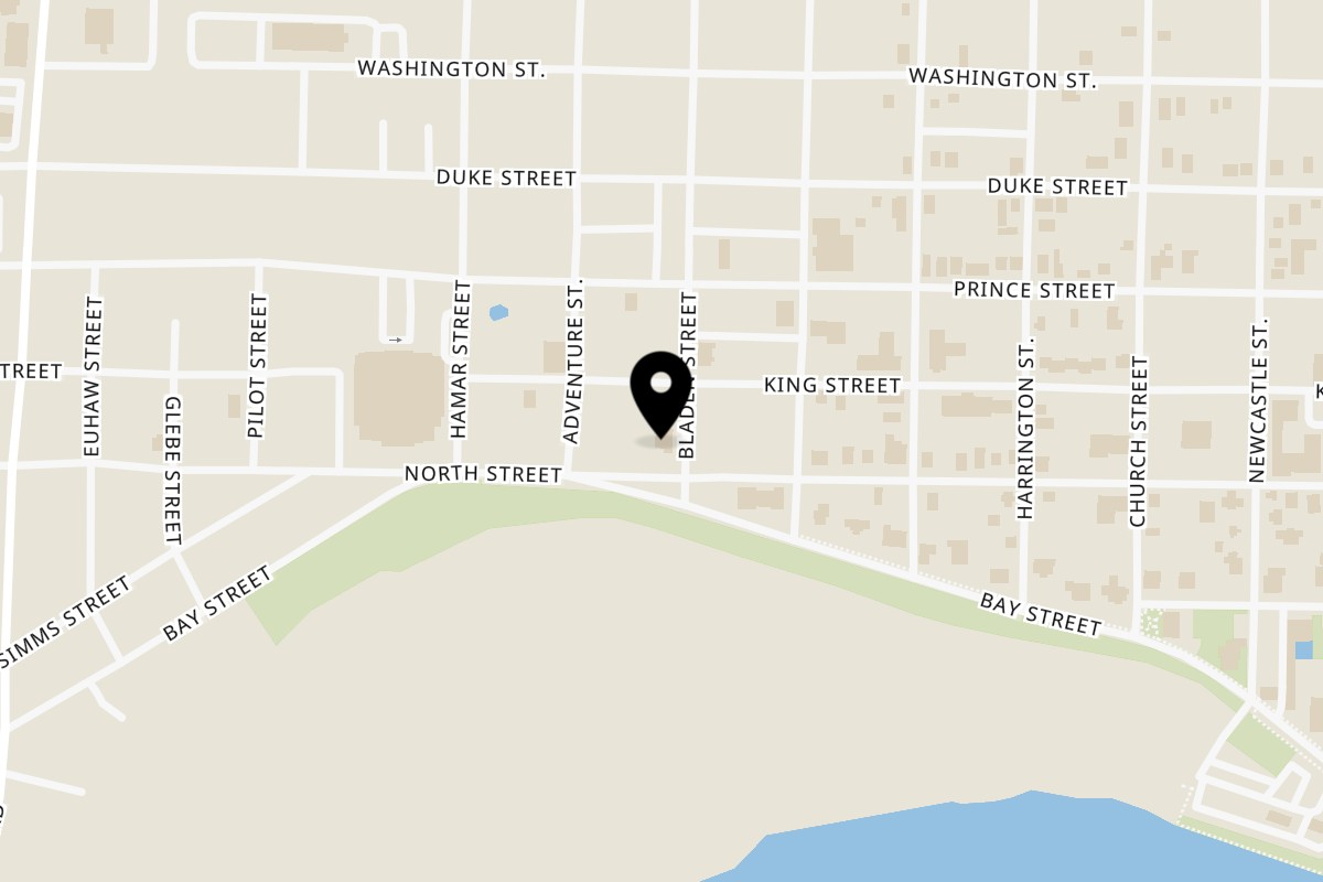 Map showing the location of Herban Market and Cafe on 1601 North St in Beaufort